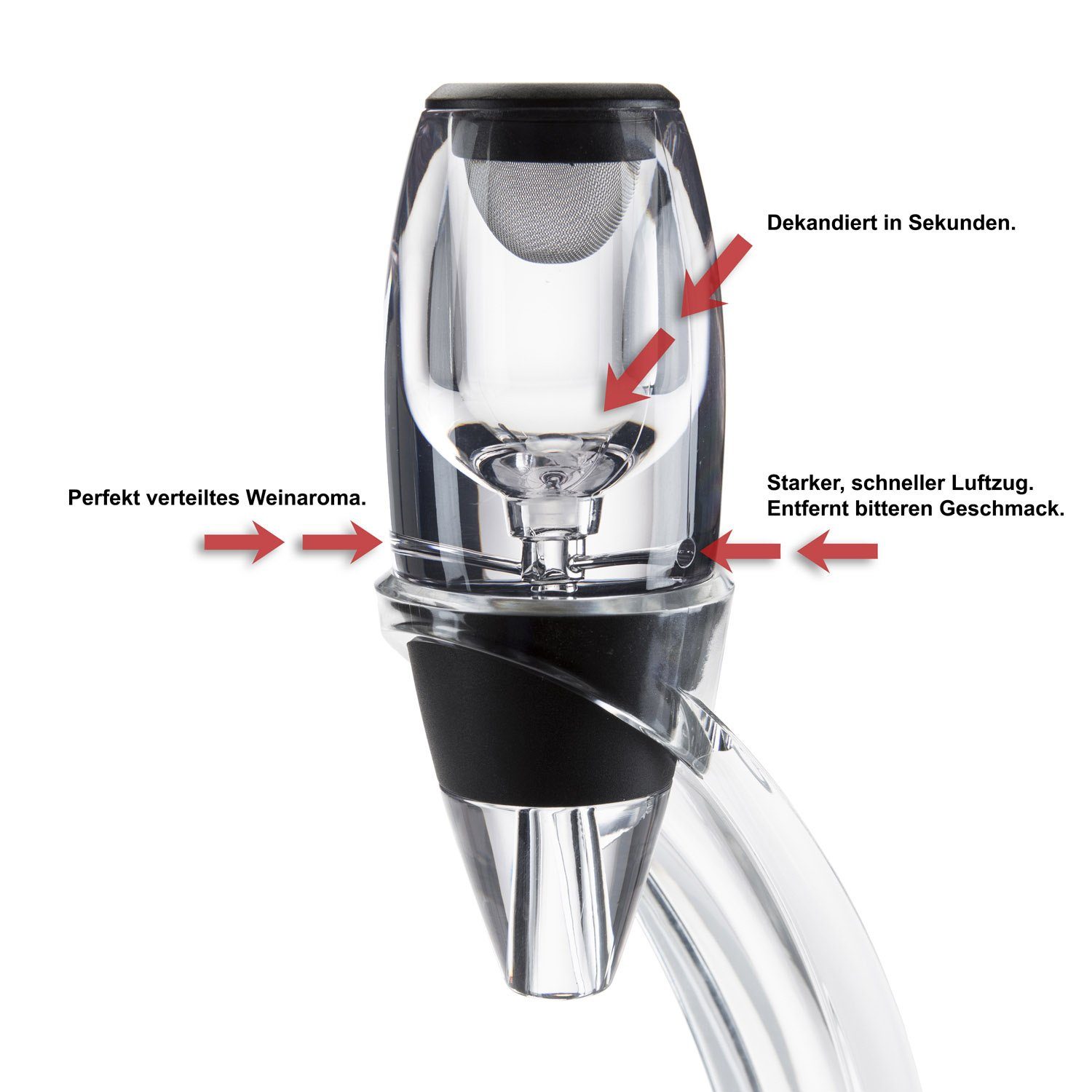 Dimono Dekanter Weinbelüfter Magic Decanter, (Luxus, Wein-Dekanter), Ausgießer