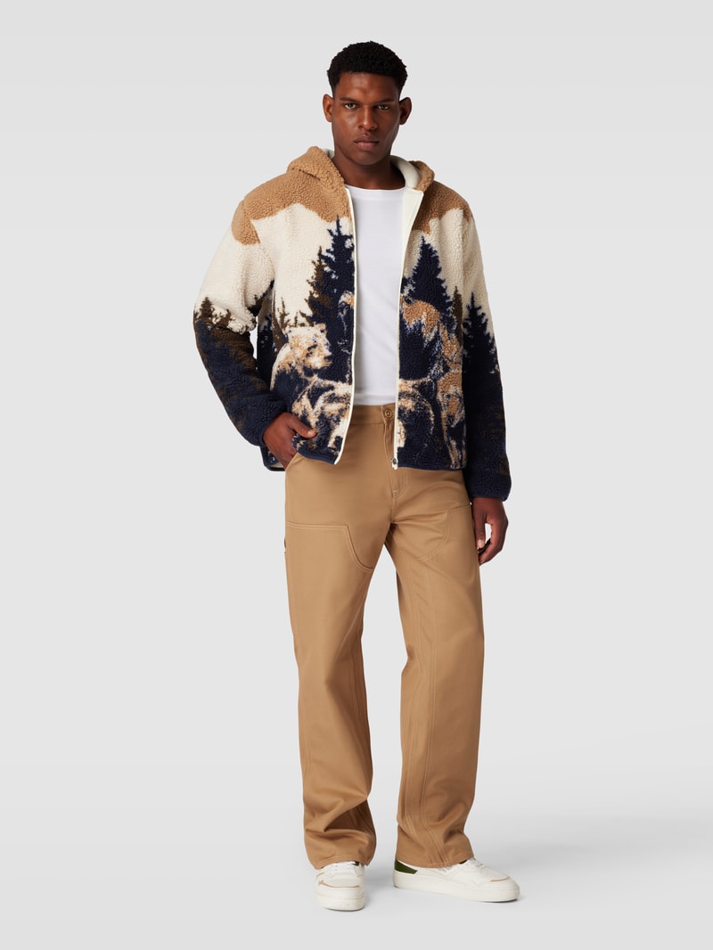 Fleecejacke mit Kapuze Modell 'BEAR' in camel