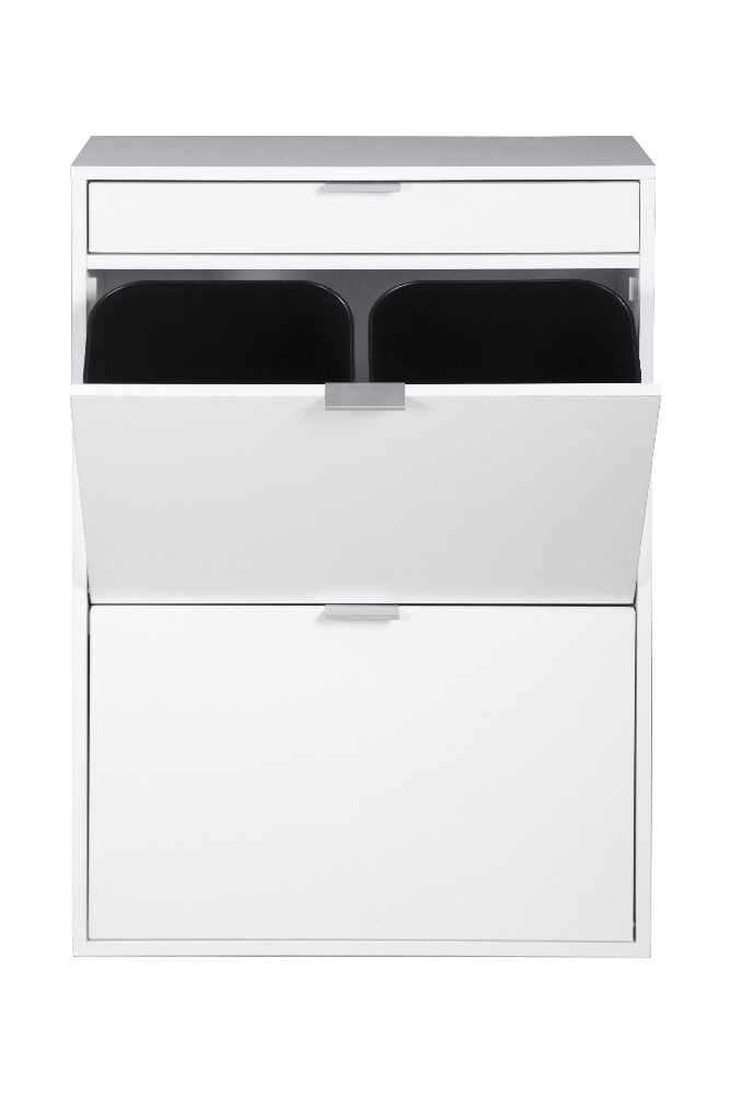 Happy Home Happy Home Mülleimerschrank mit Schublade & 4 Abfalleimer weiß