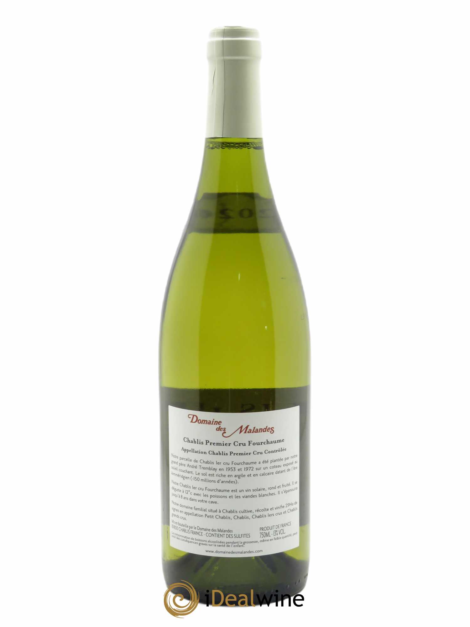 Chablis 1er Cru Fourchaume Domaine des Malandes  2020 - Lot de 1 Bouteille