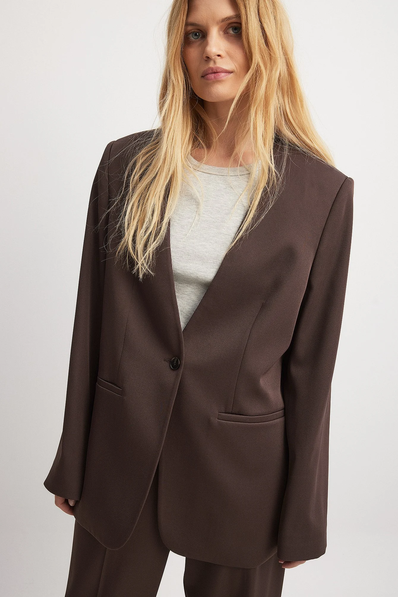 Gerader Oversize-Blazer ohne Revers
