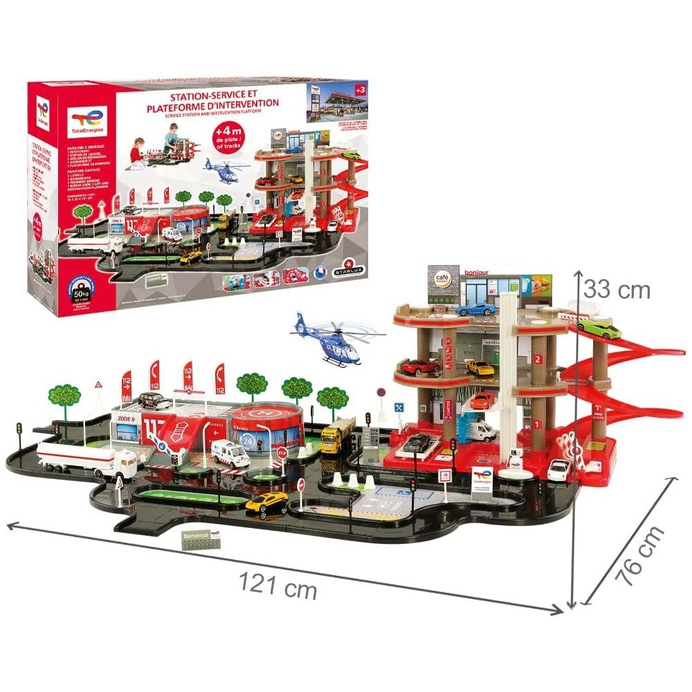 STARLUX Spielfahrzeug-Erweiterung Total Auto Parkhaus Parkgarage Autogarage Tankstelle 3 Ebenen