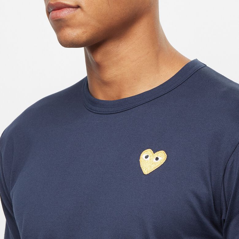 Comme des Garcons Play Gold Heart T-Shirt navy