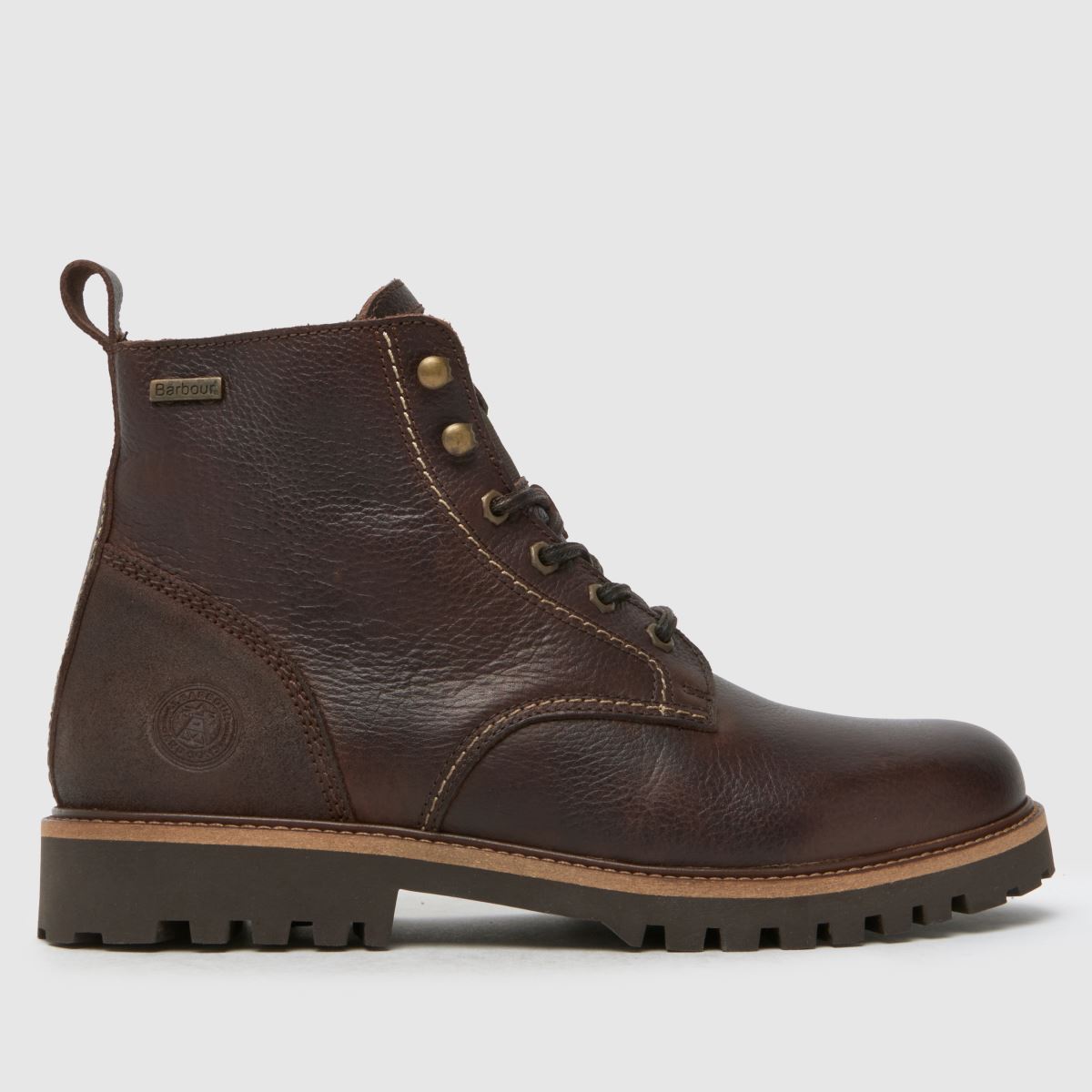 Barbour – Mörkbruna derbystövlar med foggy-mönster