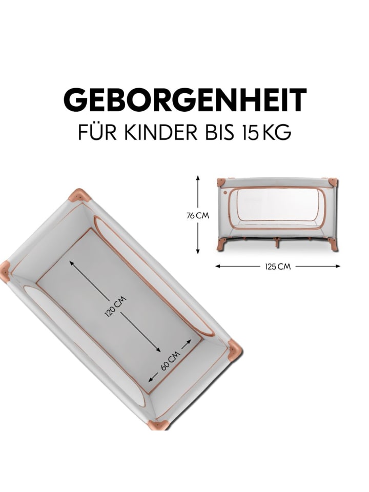 Hauck Reisebett Dream N Play Plus (mit seitlichem Einstieg) in grau,orange günstig kaufen onesize