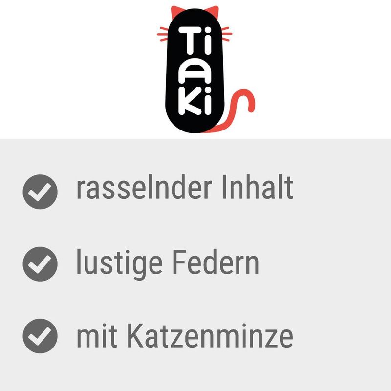 TIAKI Katzenspielzeug Feder-Korken mit Katzenminze