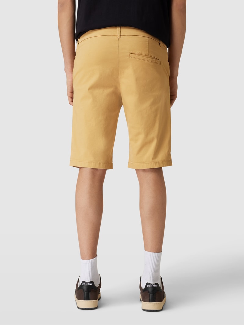 Slim Fit Chino-Shorts mit Eingrifftaschen in cognac