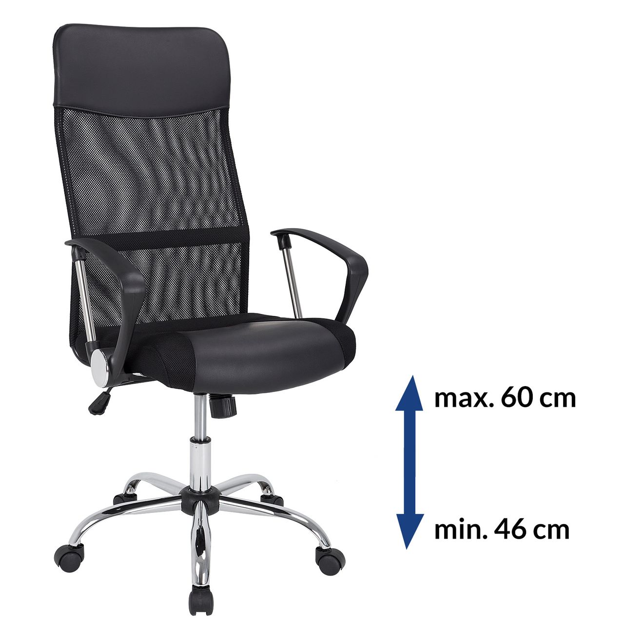 Casaria Deuba Chefsessel Bürostuhl Netz schwarz