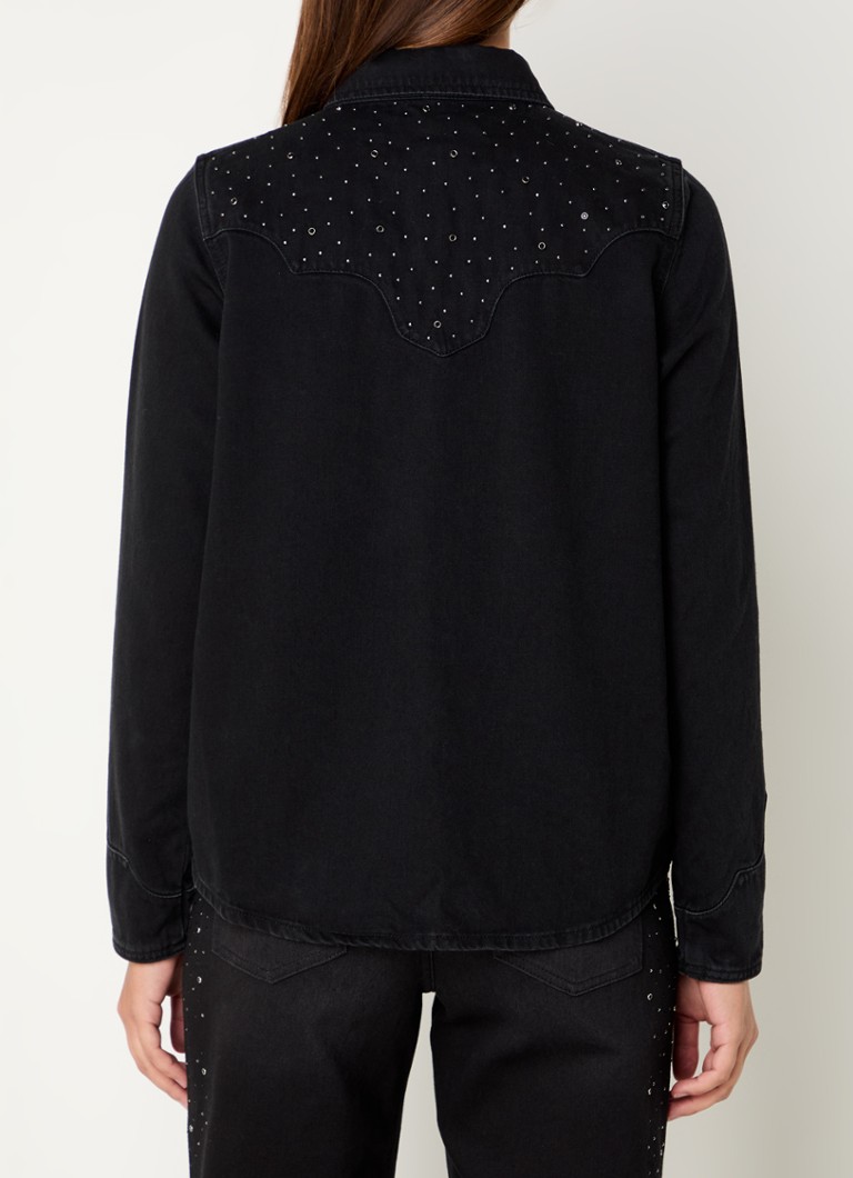 Mos Mosh  MMVira blouse van denim met strass