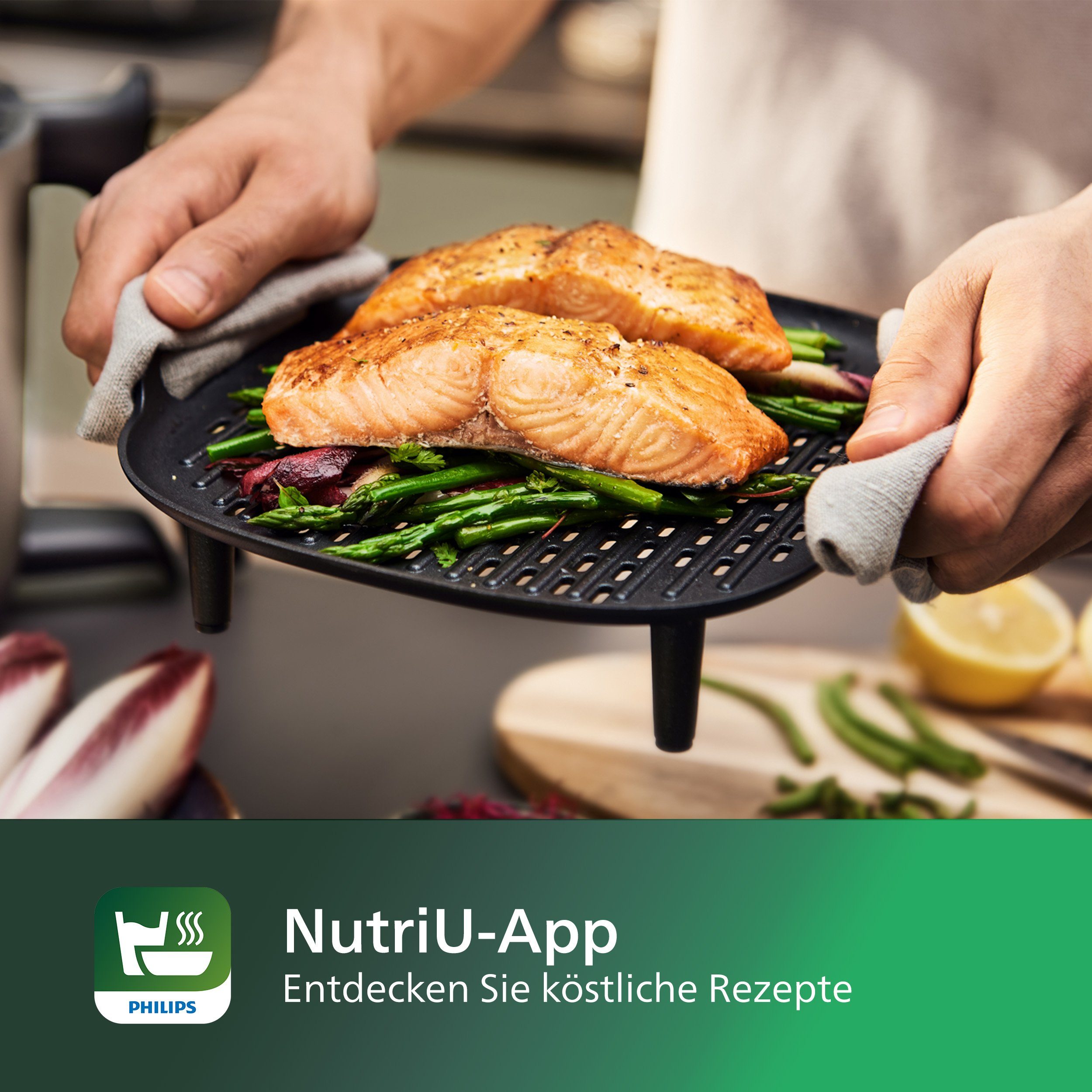 Philips Grillpfanneneinsatz HD9959/00 für Airfryer XXL 5000er Serie, inkl. 6 Spieße,spülmaschinenfest