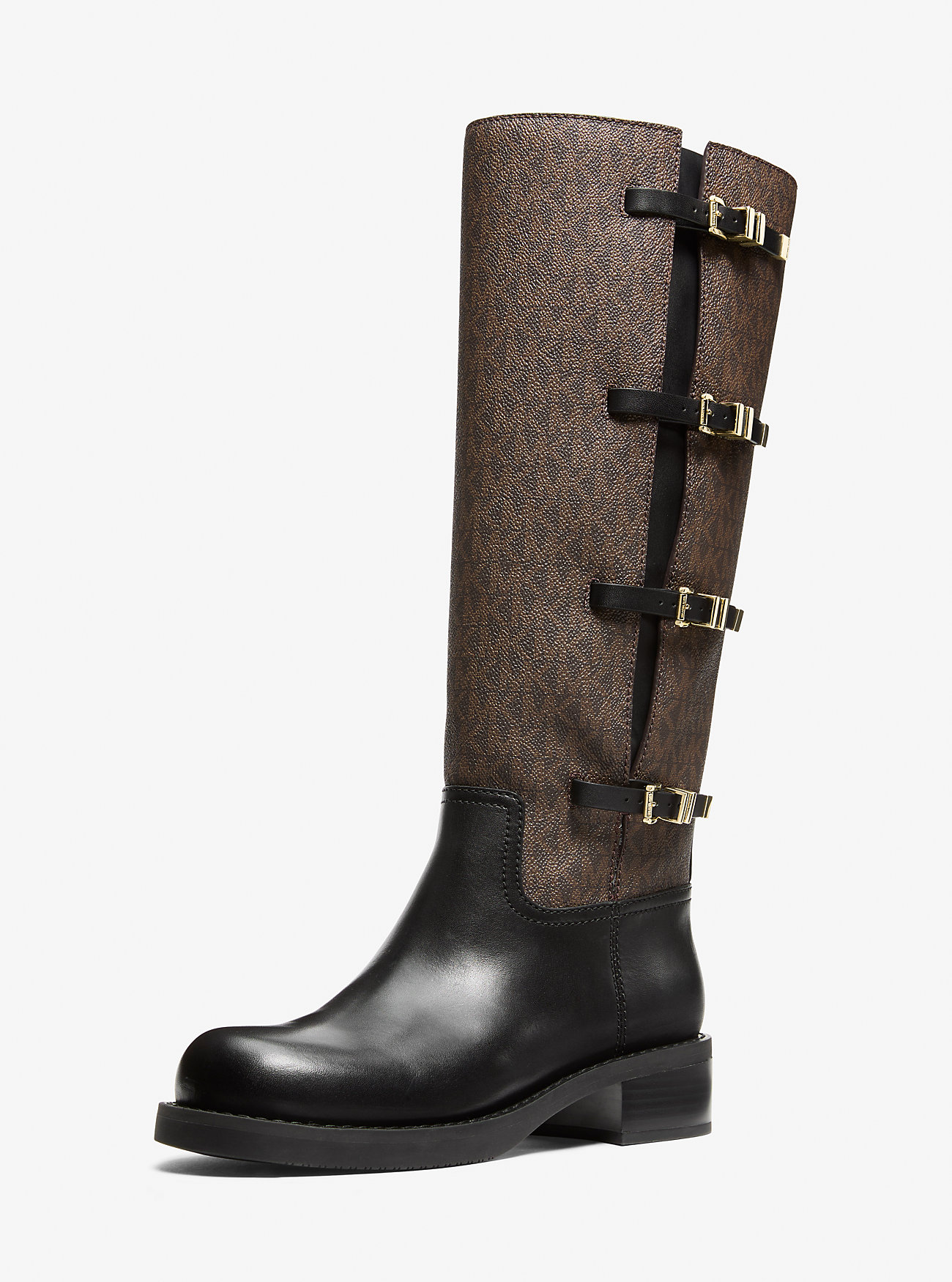 Darrington Signature Logo and Leather Boot - BROWN/BLK