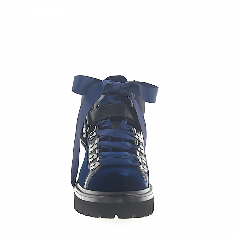 Santoni - Stiefeletten 56831 Samt - blau
