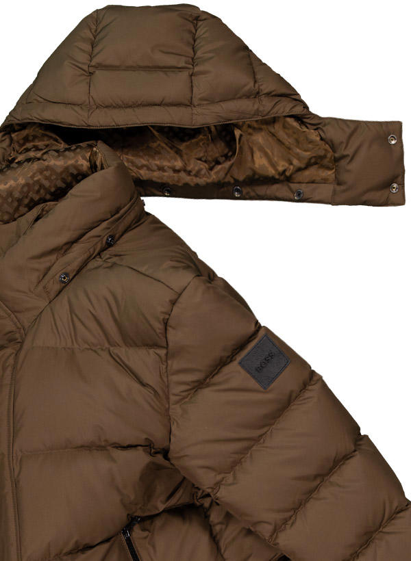 BOSS Black, Daunenmantel, Mikrofaser, khaki