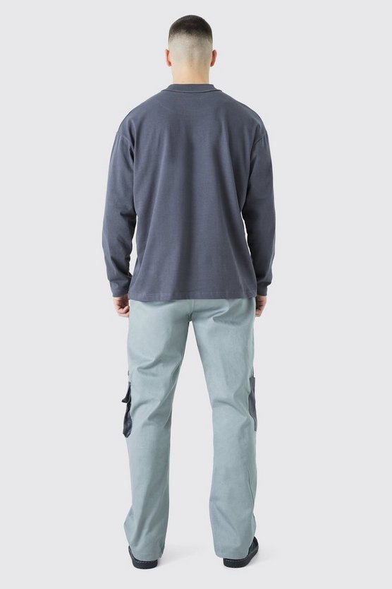 Tall lockere Colorblock Cargo-Hose mit Official-Logo