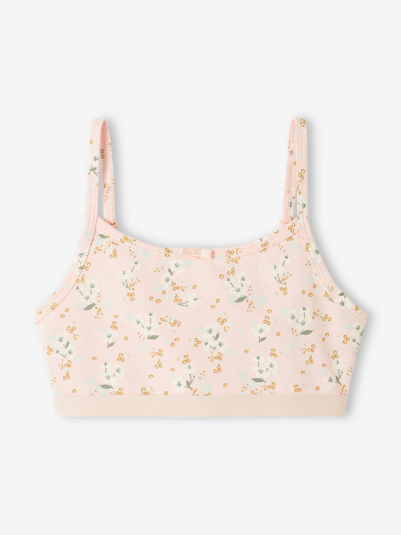 Lot de 2 brassières fille flowers rose poudré