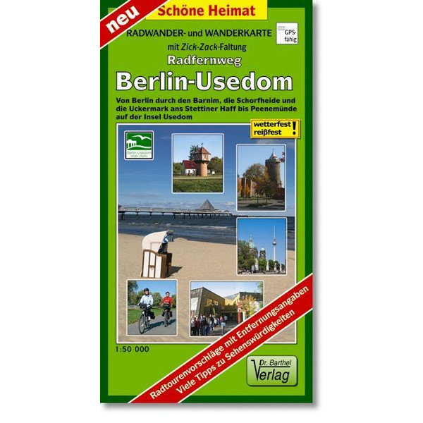 Radwander- und Wanderkarte Radweg Berlin-Usedom 1:50000 - Wanderkarte