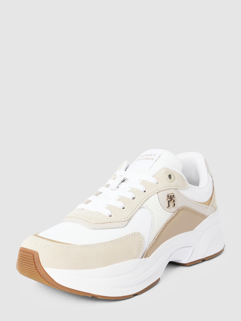 Sneaker aus Leder-Mix Modell 'CHUNKY' in beige