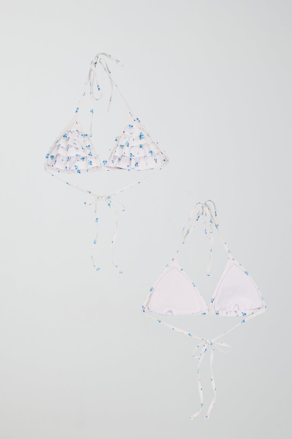 Frill halterneck bikini triangle