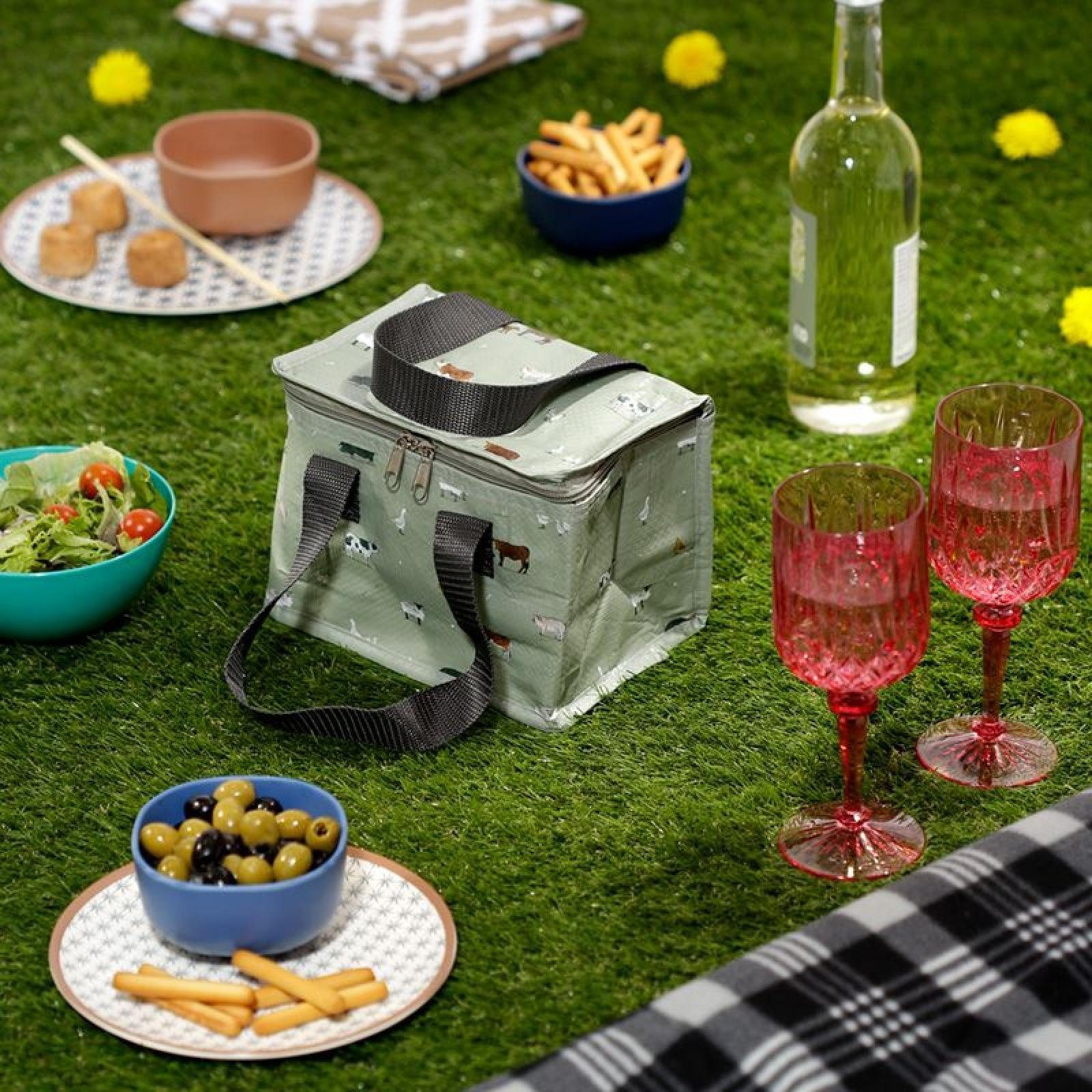 Puckator Kühltasche Willow Farm Bauernhoftiere gewebte Kühltasche Lunchbox