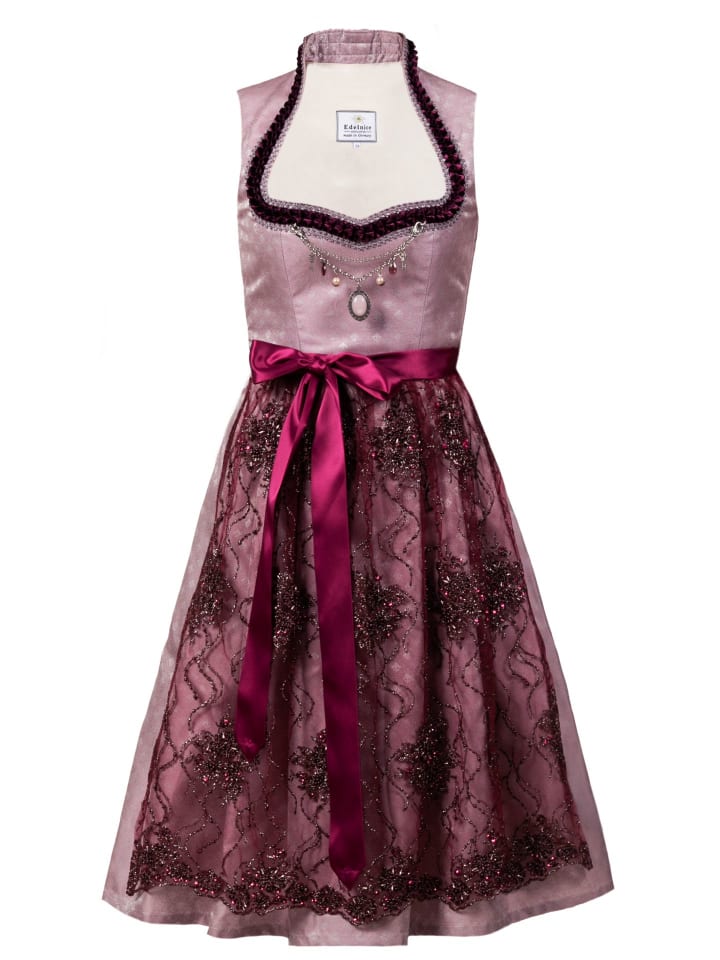 Edelnice Midi Dirndl Alice in lila, rosé günstig kaufen