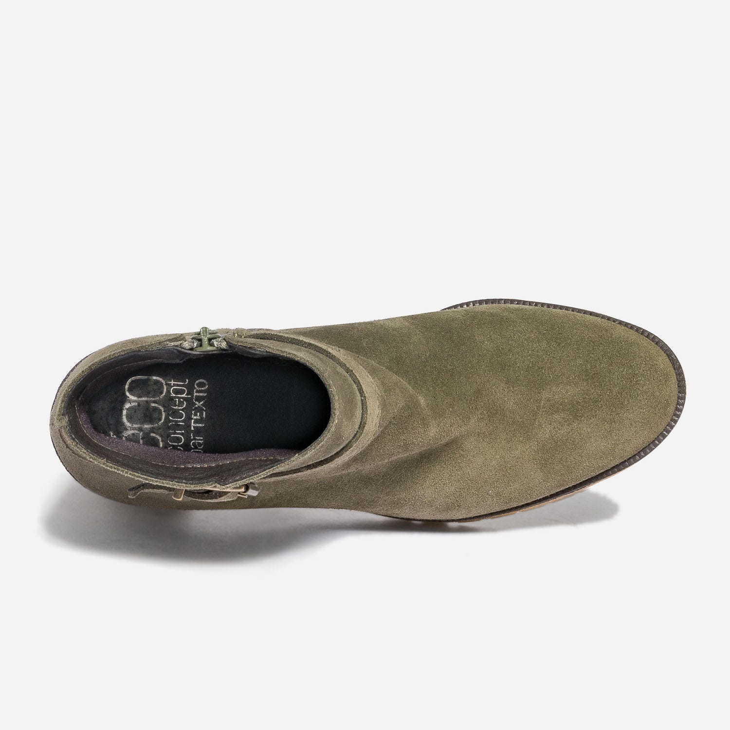 Boots TEXTO kaki éco-conçu en cuir velours