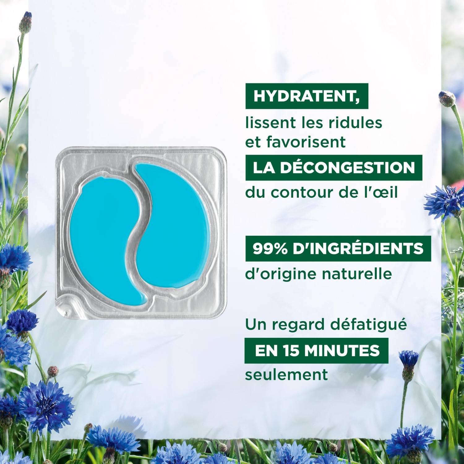 Klorane Smoothing and Fatigue-Reducing Eye Patches with Organic Cornflower