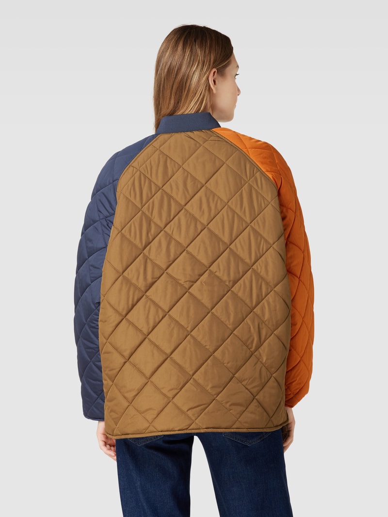 Steppjacke mit Stehkragen in dunkelblau