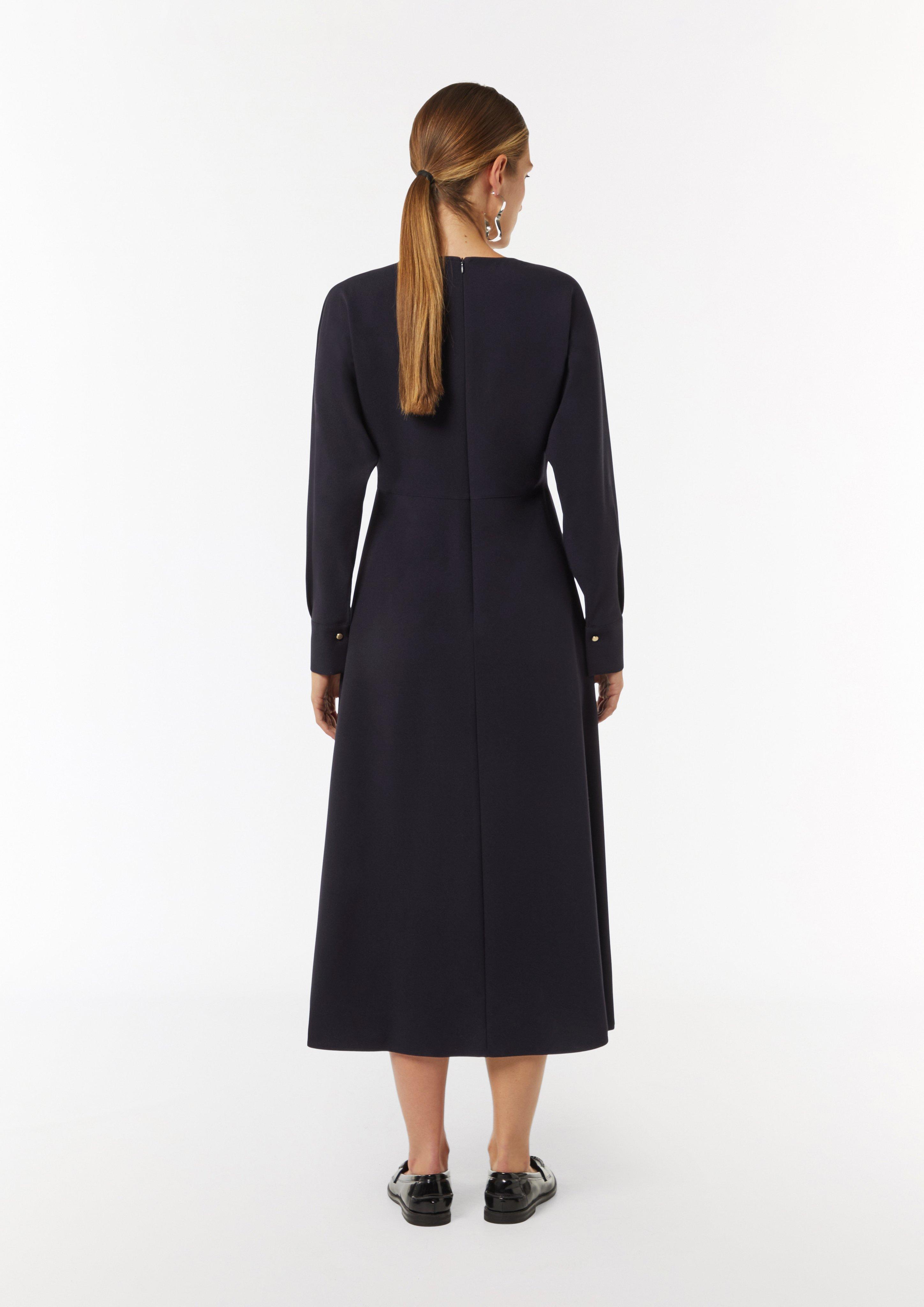 Stilvolles Midi Kleid mit Fledermausärmeln - navy