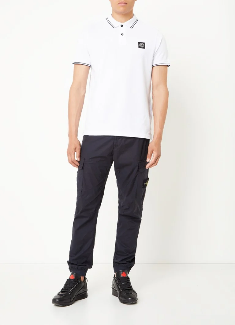 Πόλο πικέ Stone Island 2SC18 στενής εφαρμογής από οργανικό βαμβάκι με λογότυπο
