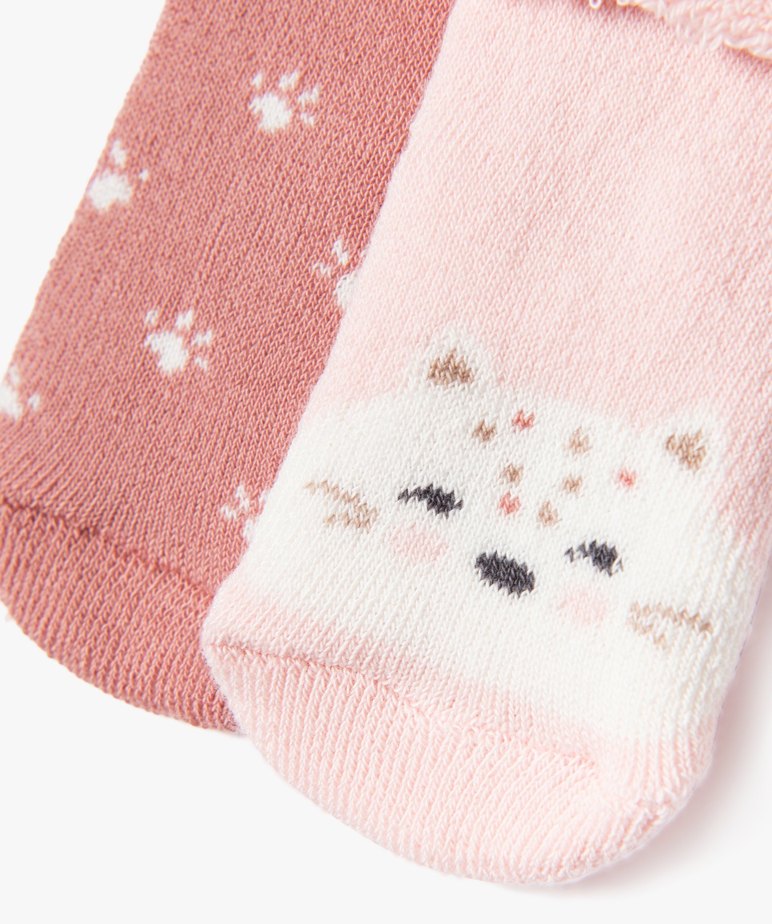 Chaussettes chaussons en maille bouclette douillette bébé ... rose | GEMO