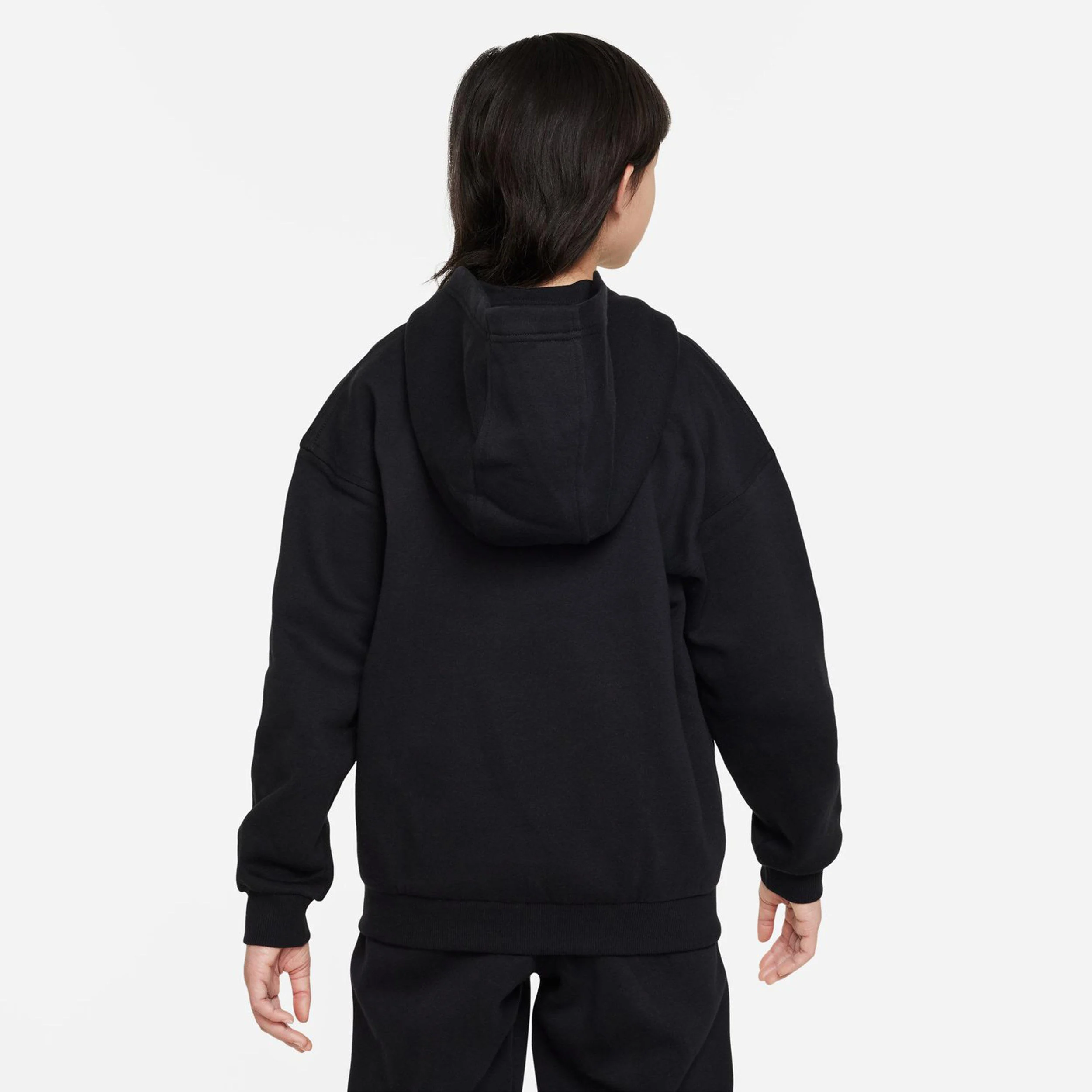 Club Oversized Fleece Sweatjacke Mädchen - Schwarz