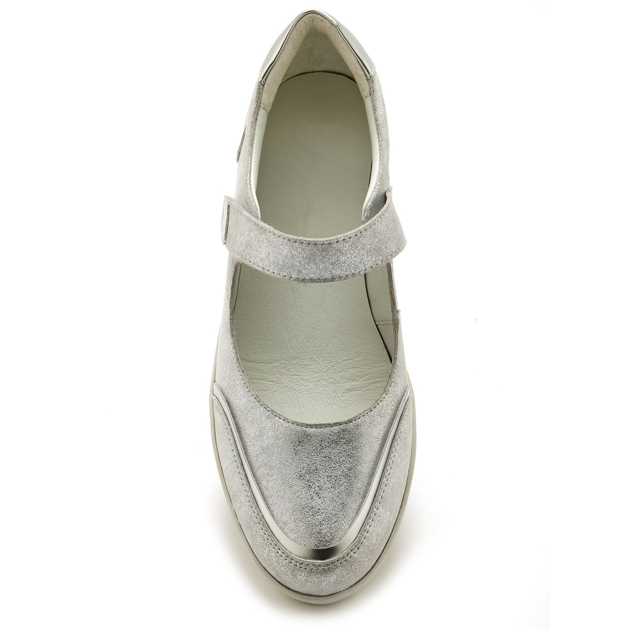 Babies scratchées compensées en cuir