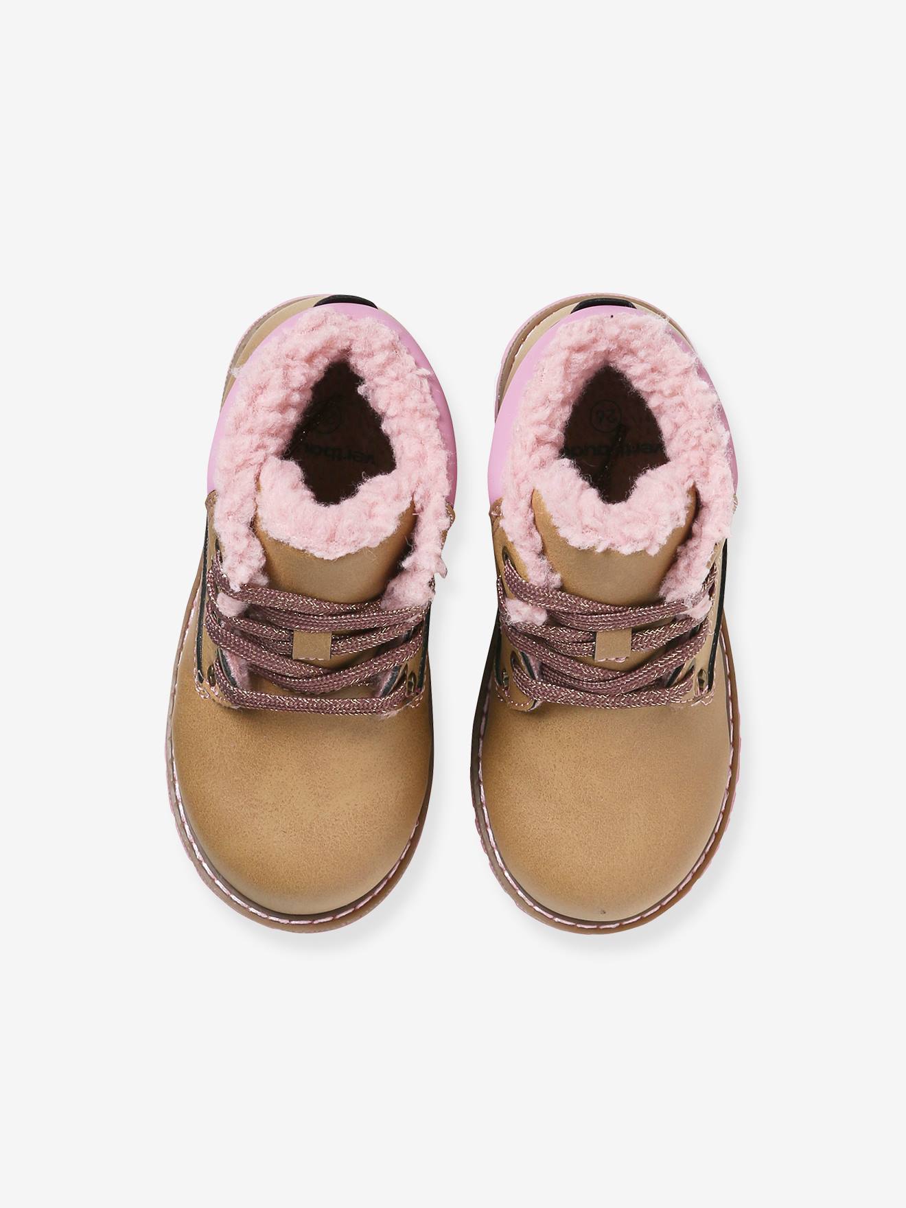 Vertbaudet Warme Mädchen Boots mit Anziehtrick - camel