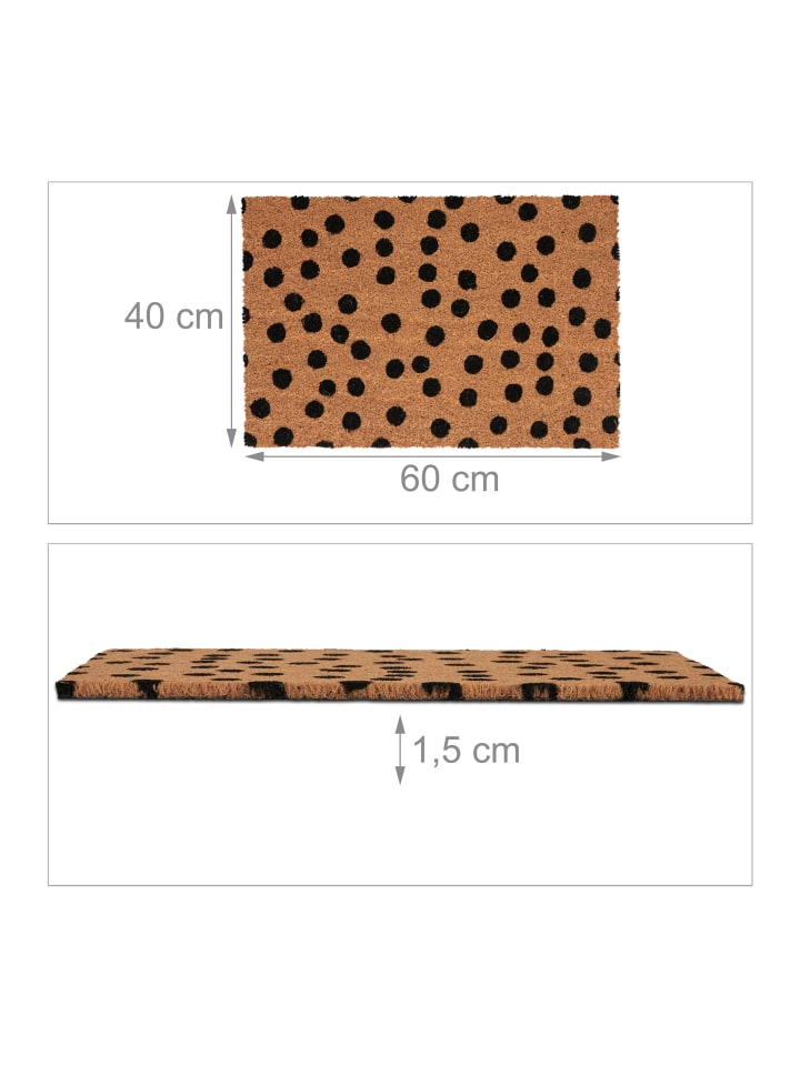 relaxdays Fußmatte in Natur/ Schwarz - (B)60 x (T)40 cm günstig kaufen onesize