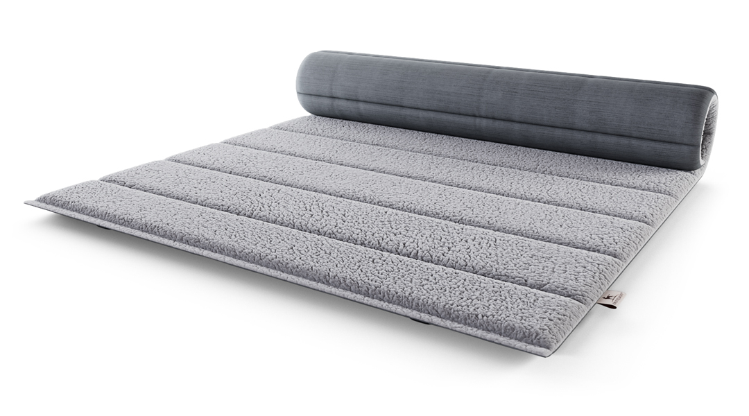 Knuffelwuff Hundematten Knuffelwuff tragbare Reisematte Linea Travel aus Velours grau L