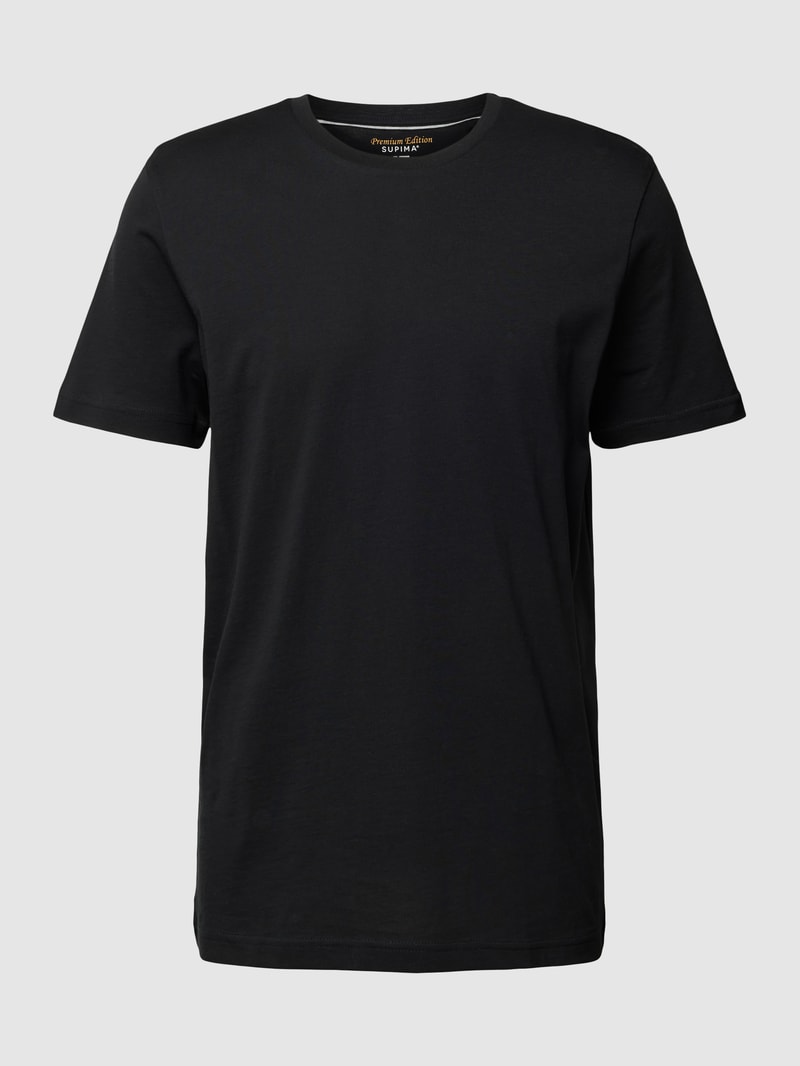 T-Shirt aus Baumwolle mit Rundhalsausschnitt in schwarz
