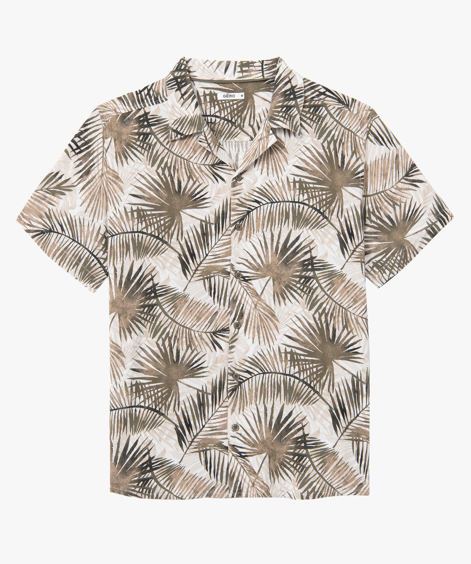 Chemise homme à manches courtes en viscose fluide imprimée imprime | GEMO