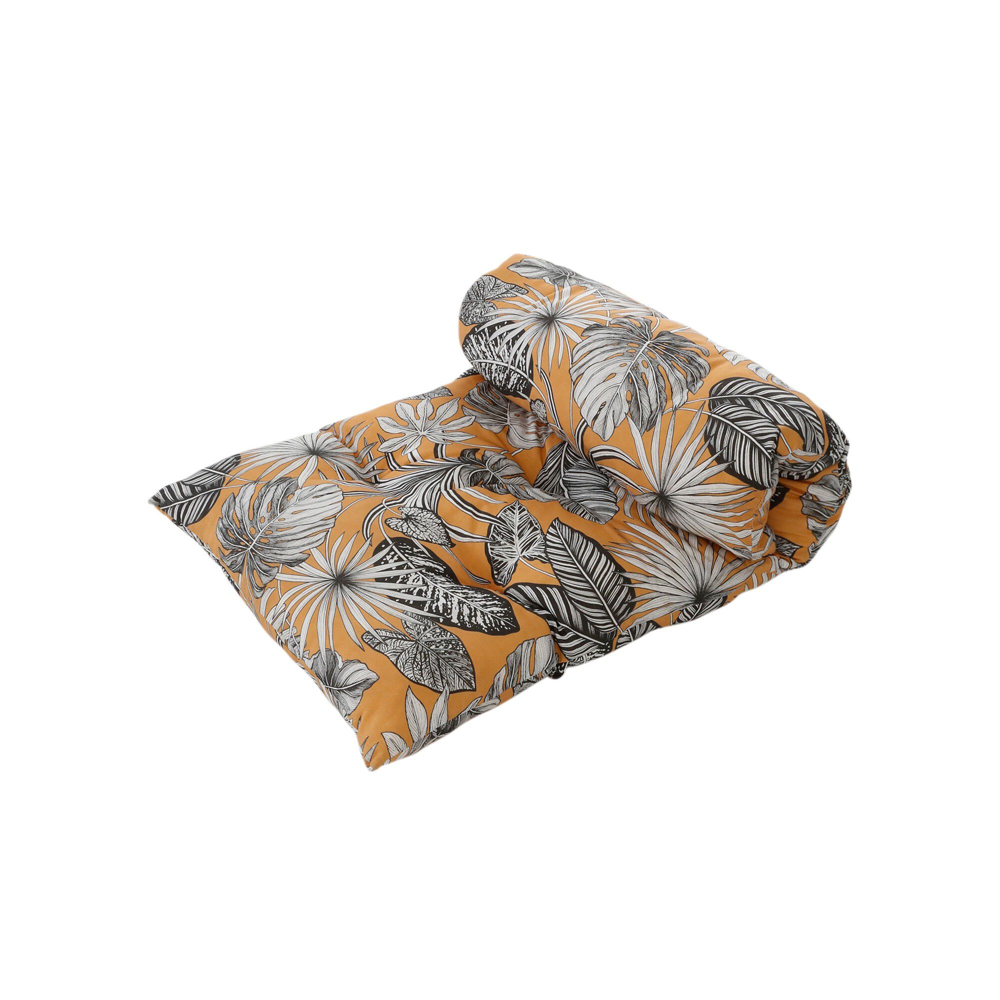 Long coussin déco coton imprimé tropical