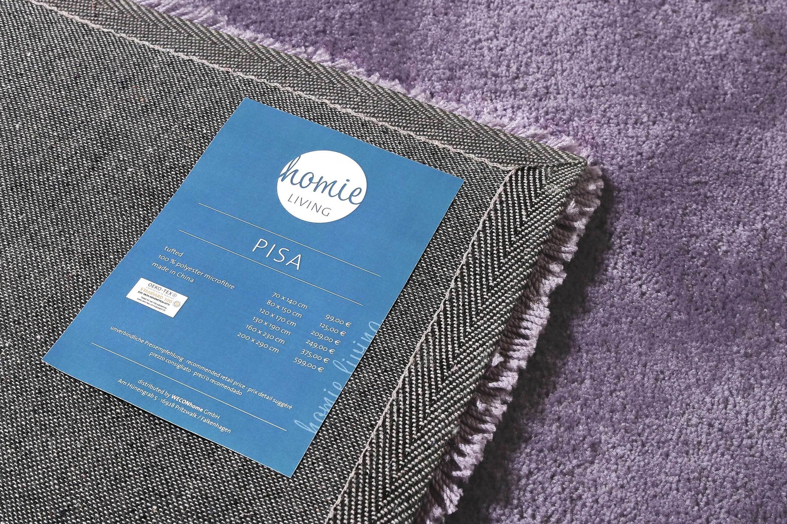 Hochflor-Teppich Pisa, Homie Living, rechteckig, Höhe: 25 mm, einfarbig, kuschelig weich durch Mikrofaser, für Wohn-Schlafzimmer