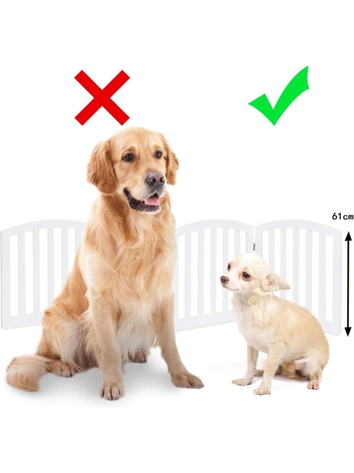 COSTWAY 4 tlg. Absperrgitter Hunde 61cm in Weiß günstig kaufen onesize