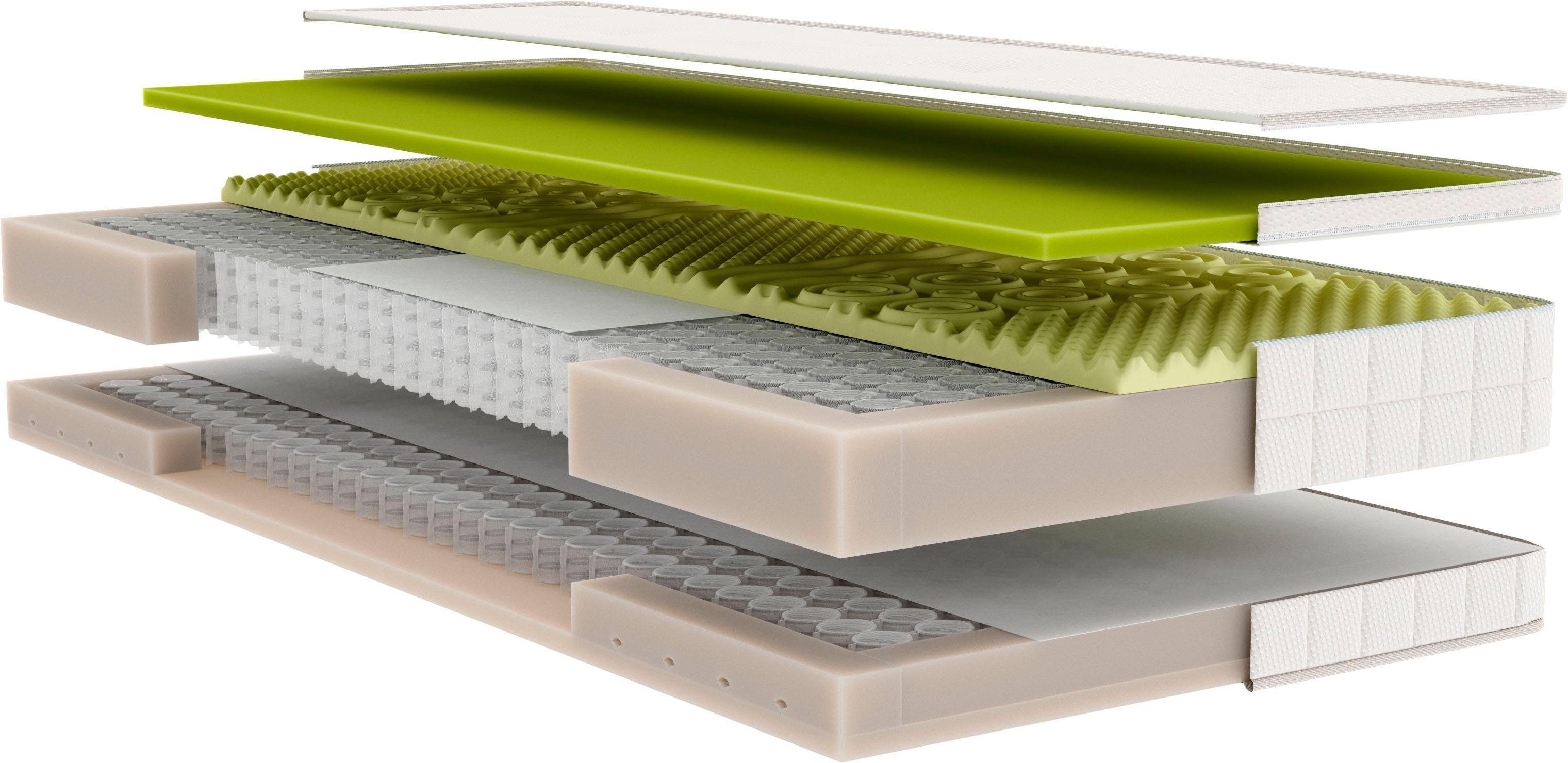 Boxspringmatratze Matratze Air Boxspring mit Topper, in 90x200 cm und weiteren Größen, Schlaraffia, 33 cm hoch, mit abnehmbaren Topper