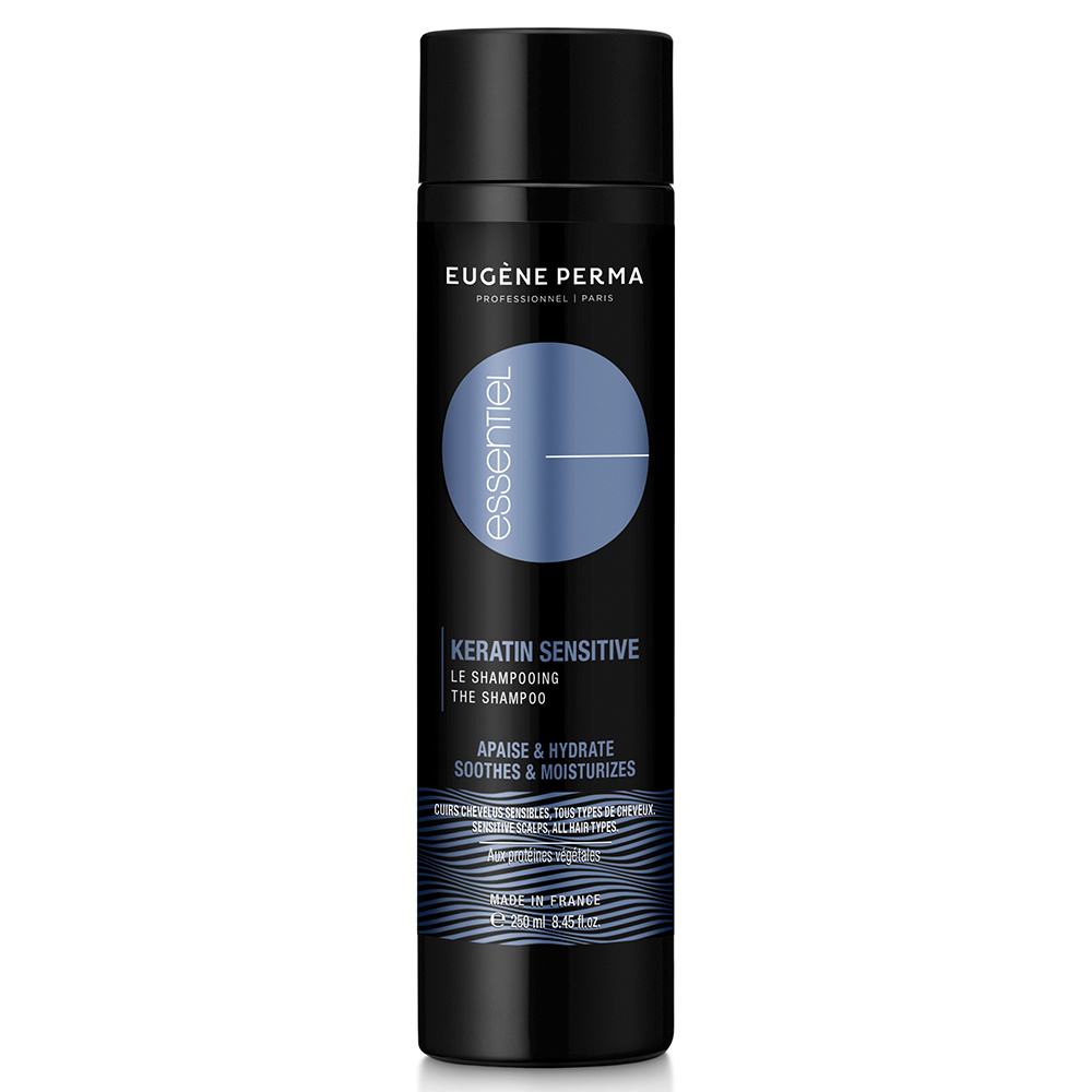 essentiel Shampooing Keratin Sensitive Cuirs chevelus sensibles. Tous types decheveux.