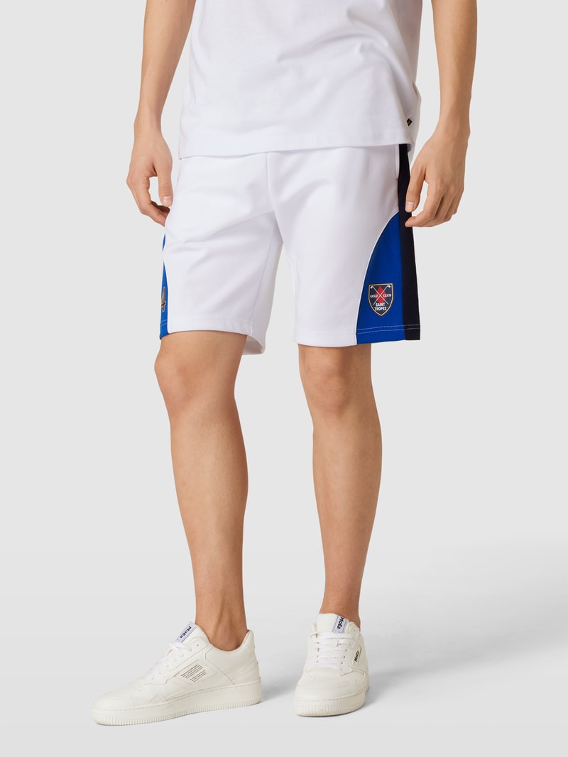 Shorts mit Motiv-Print in weiß