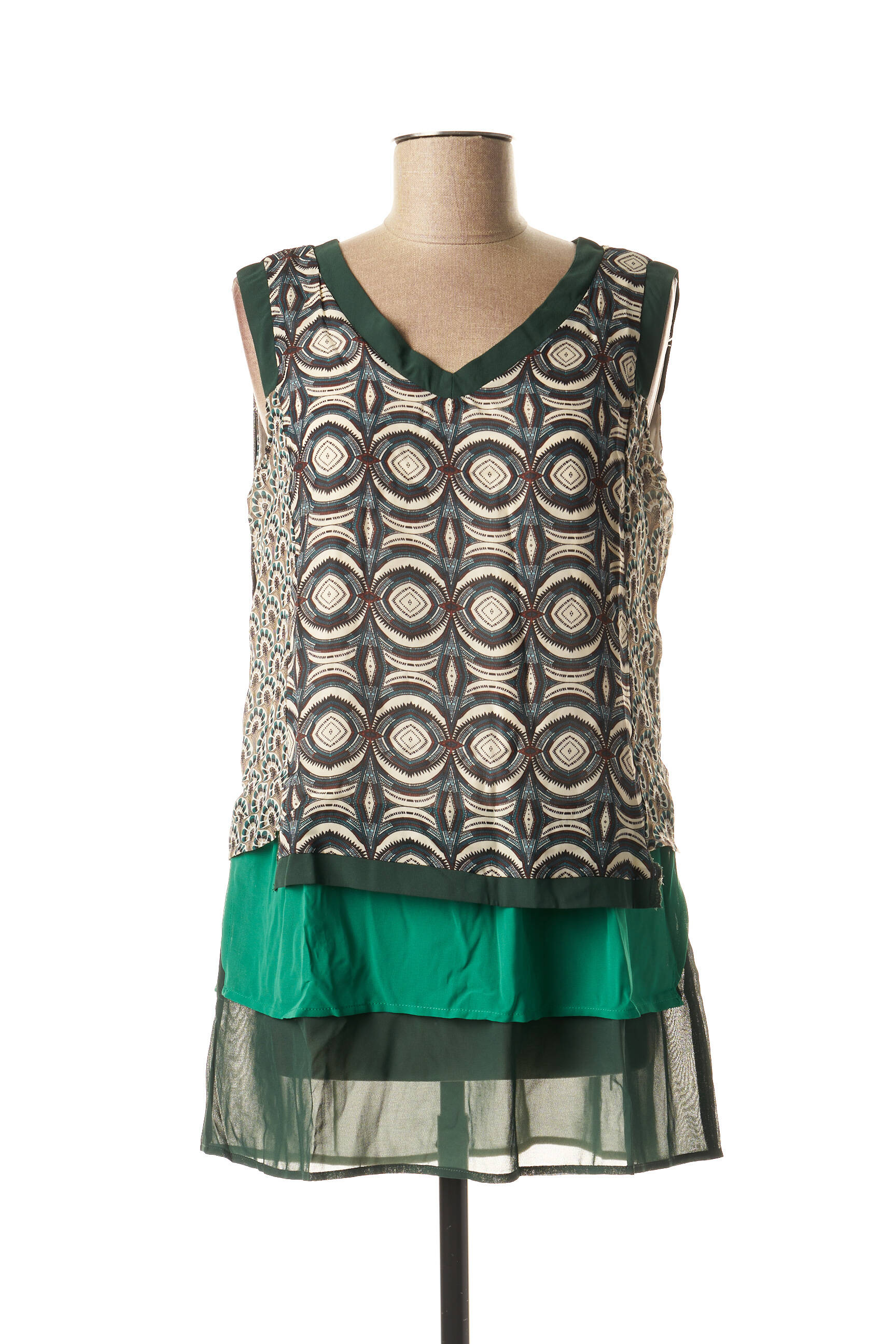 Virginie Moi Tuniquesansmanche Femme couleur vert