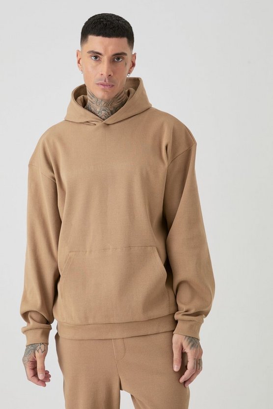Tall gerippter Oversize Hoodie