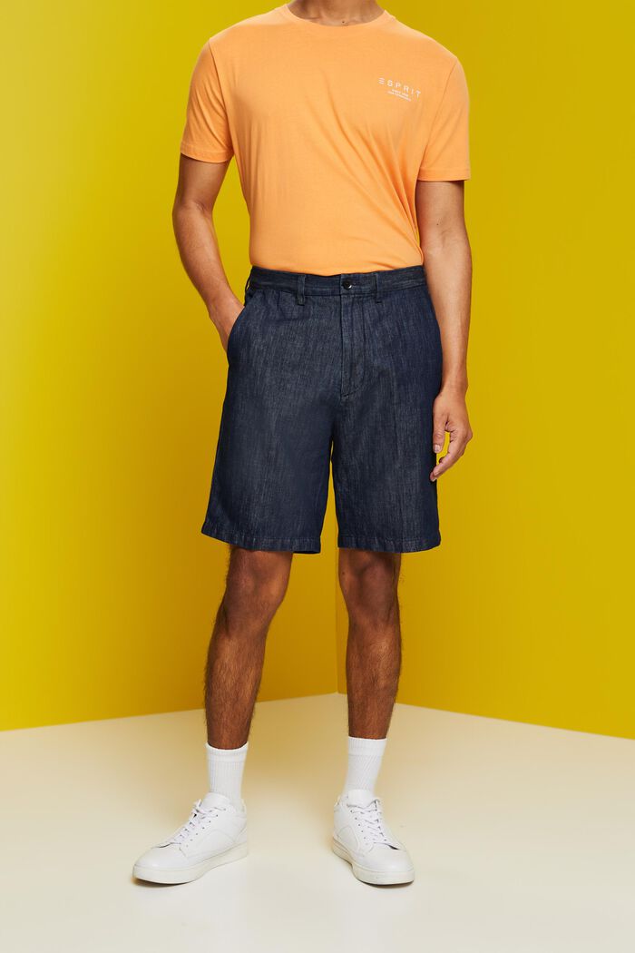 Chino-Shorts aus Baumwolle und Leinen
