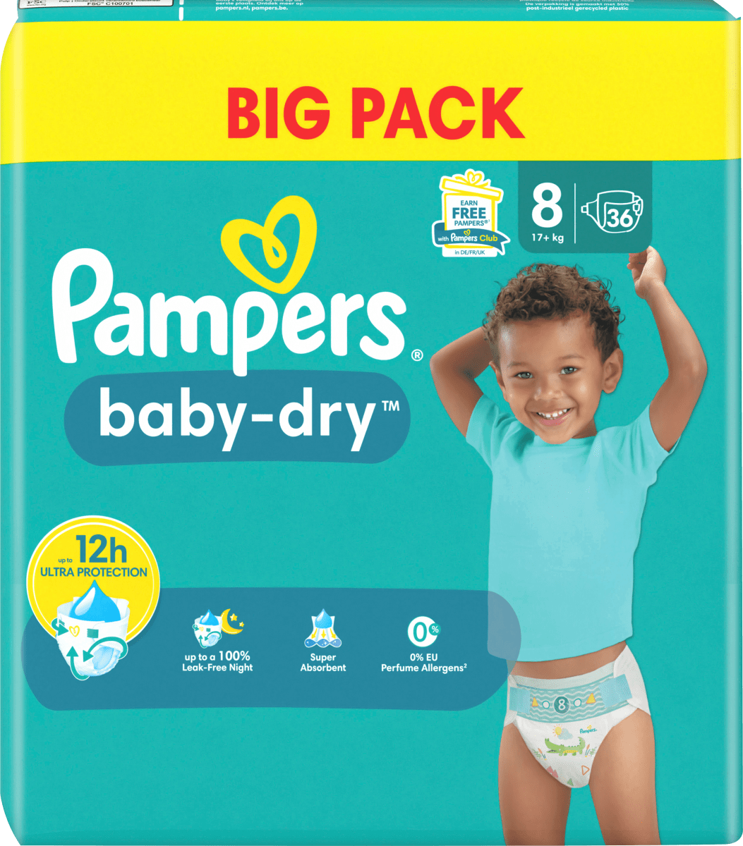 Windeln Baby Dry Gr.8 Extra Large (17+kg), Big Pack, 36 St