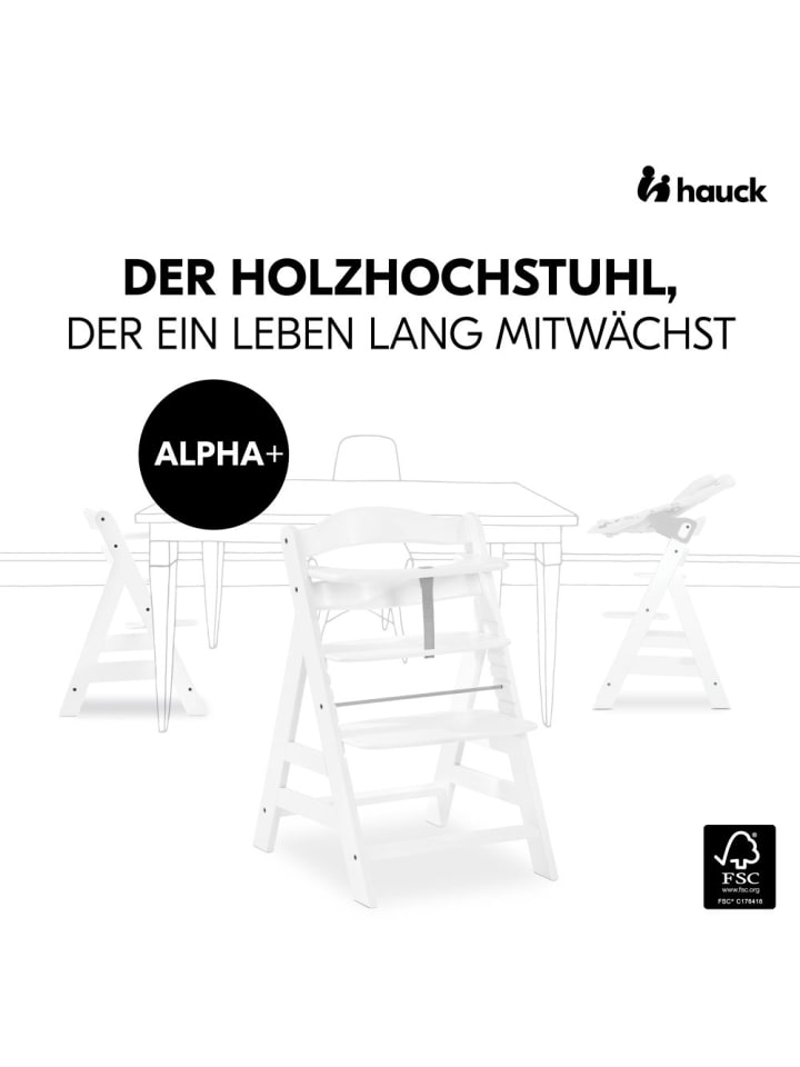 Hauck Hochstuhl Alpha Plus White im Sparset - inkl. in weiss günstig kaufen onesize