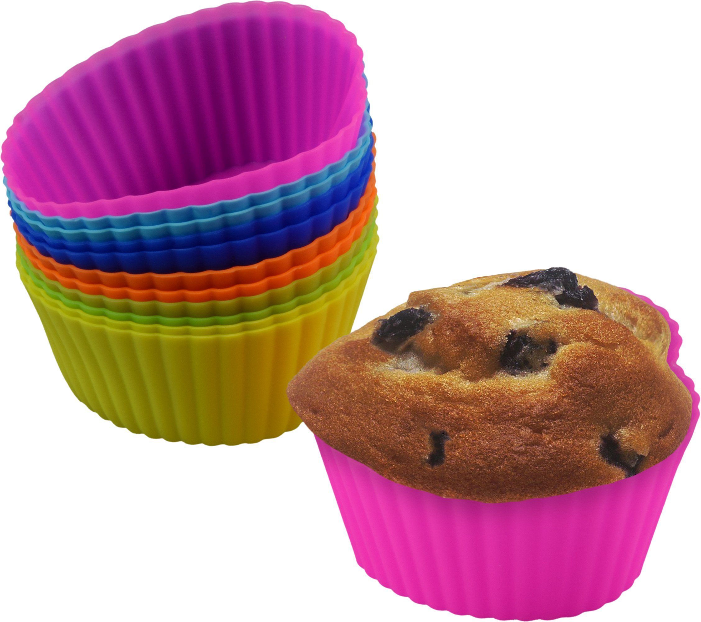 PhoneNatic Muffinform 12x Cupcake-Förmchen Silikon Muffin-Formen Backform