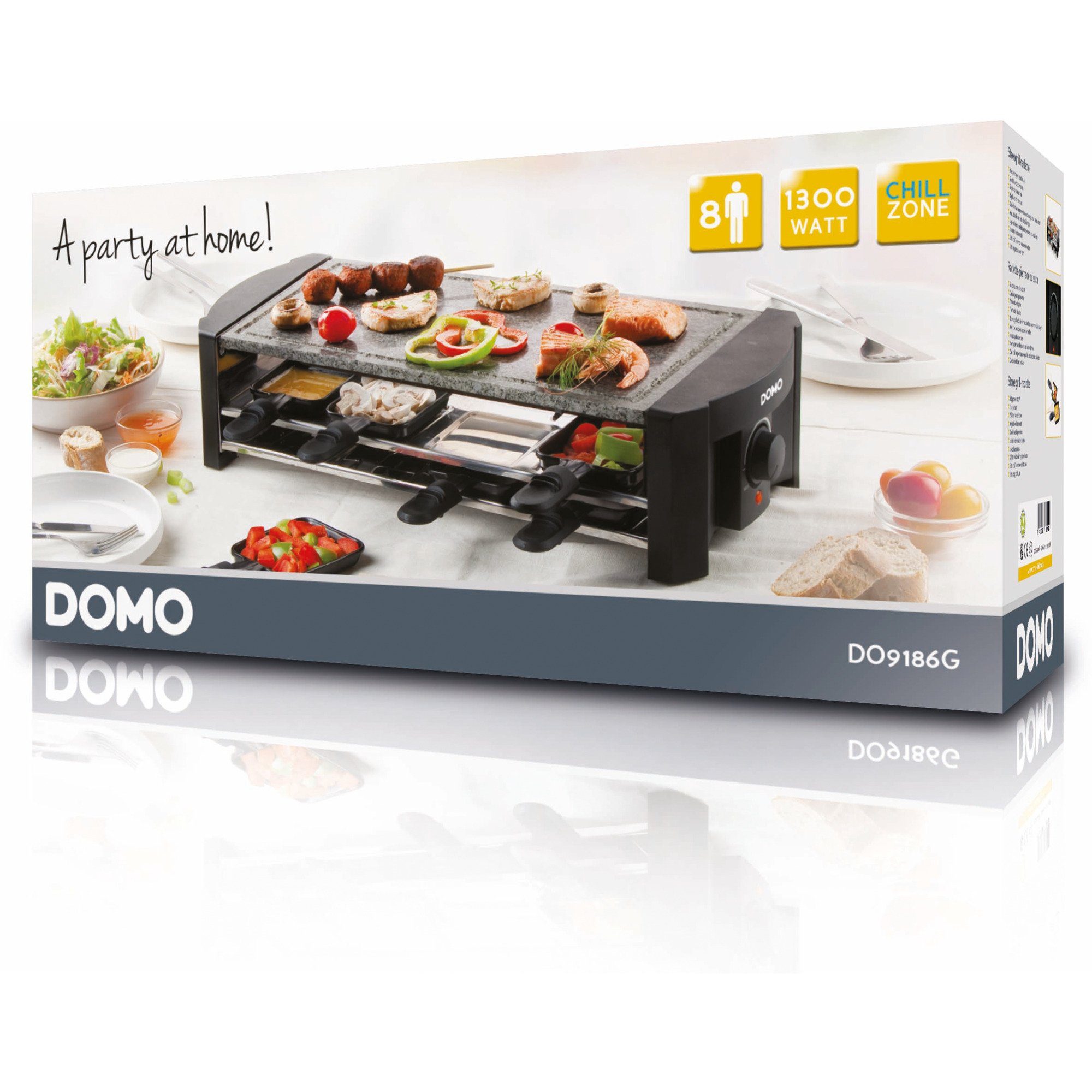 Domo Kaffeebereiter Domo Steingrill-Raclette Chill Zone DO9186G